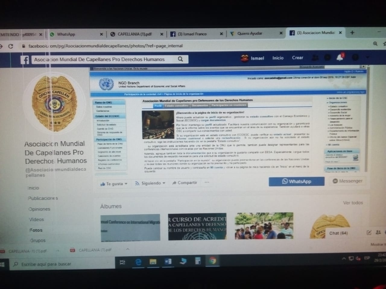ASOCIACION MUNDIAL DE CAPELLANES PRO DEFENSORES DERECHOS HUMANOS