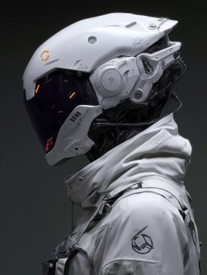 Futuristic Cyberpunk Space Helmet Design