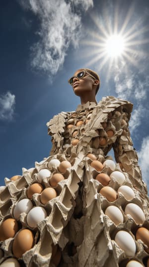 Innovative Fashion Design Using Egg Cartons