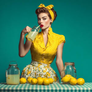 Vintage Lemonade Stand Fashion Photography