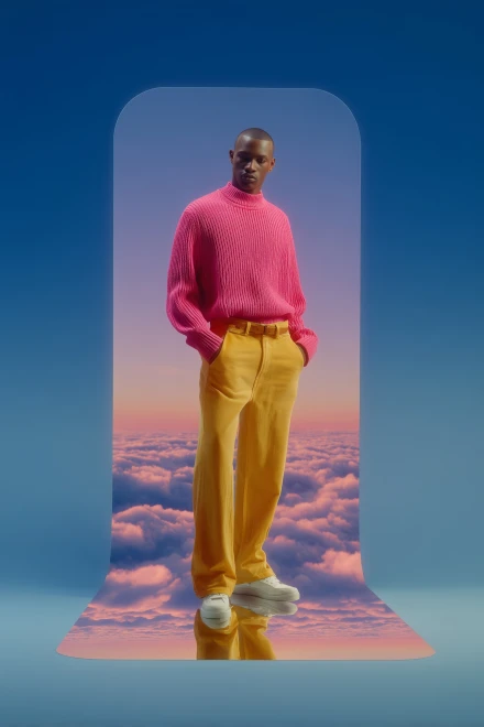 Vibrant Fashion Portrait with Dreamy Background