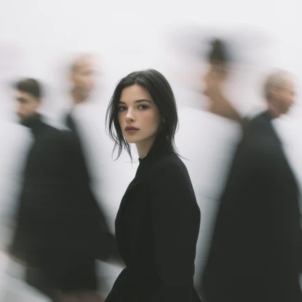 Dynamic Fashion Portrait with Abstract Background