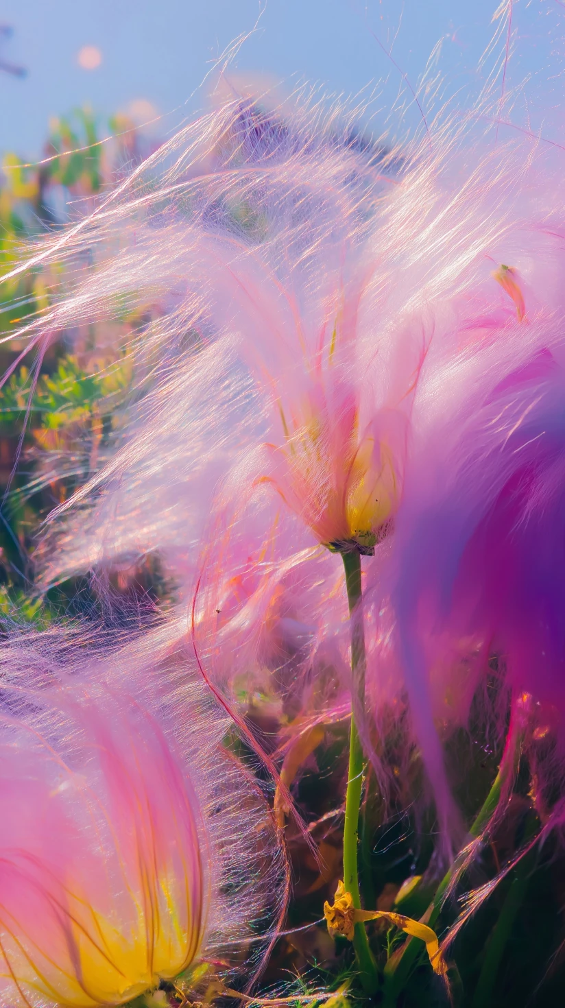 Ethereal Pink Flower Close-Up in Nature