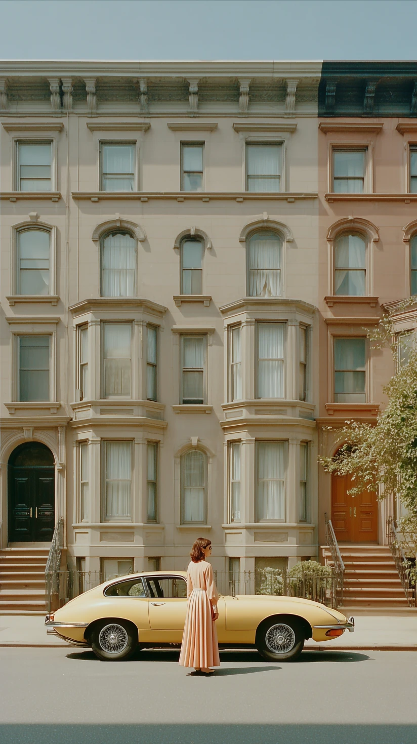 Vintage Fashion Against Urban Backdrop