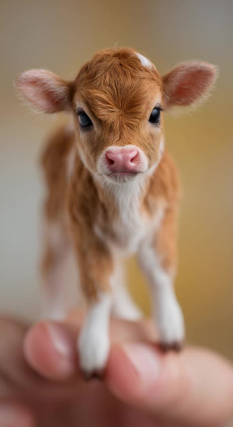 Heartwarming Macro Shot of Adorable Baby Calf