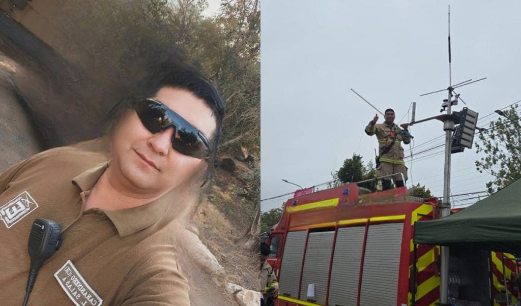 Carabinero Luis Salas lidera combate de incendio en Penco como bombero
