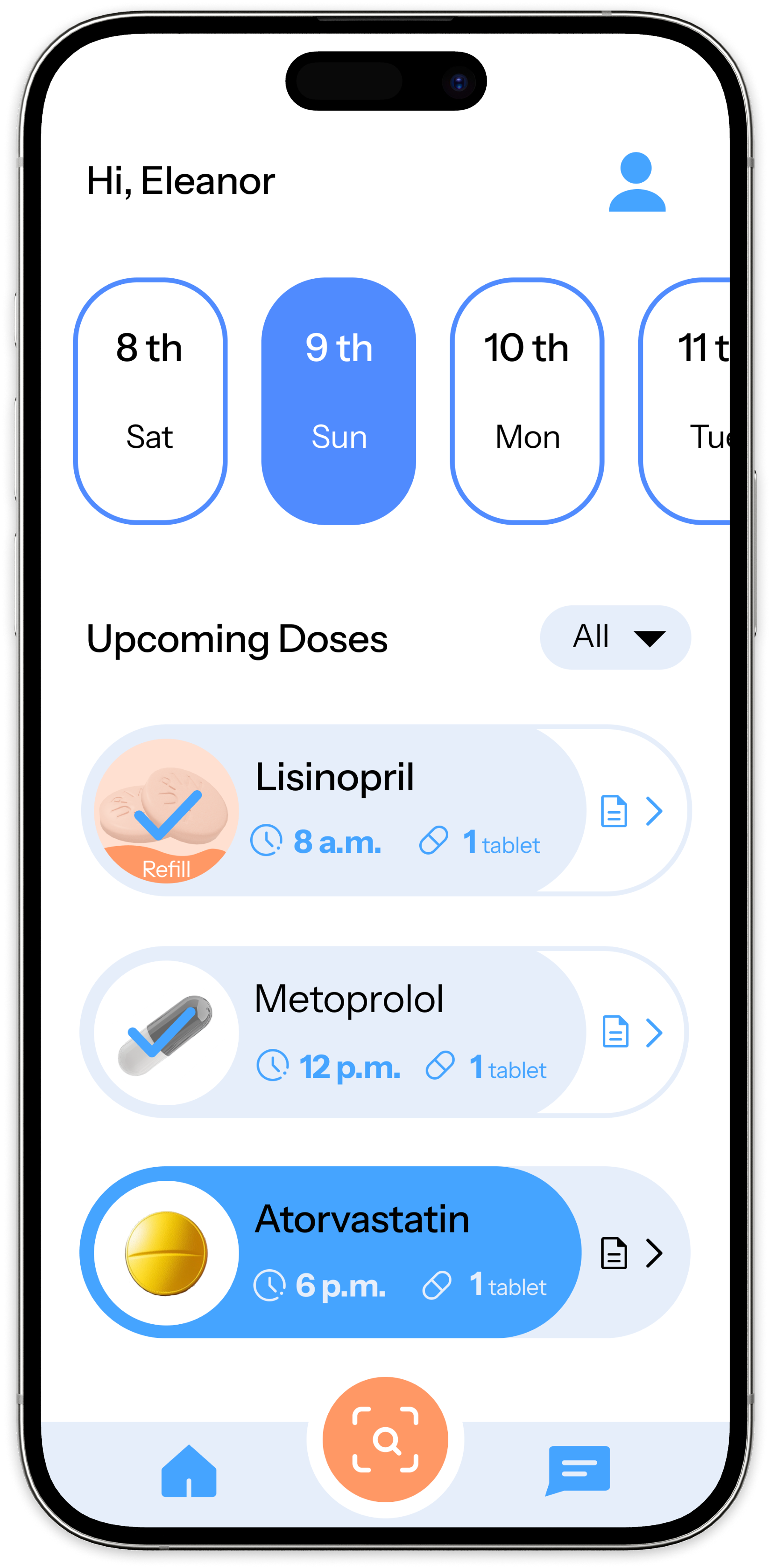 DoseCare home screen v1 variant