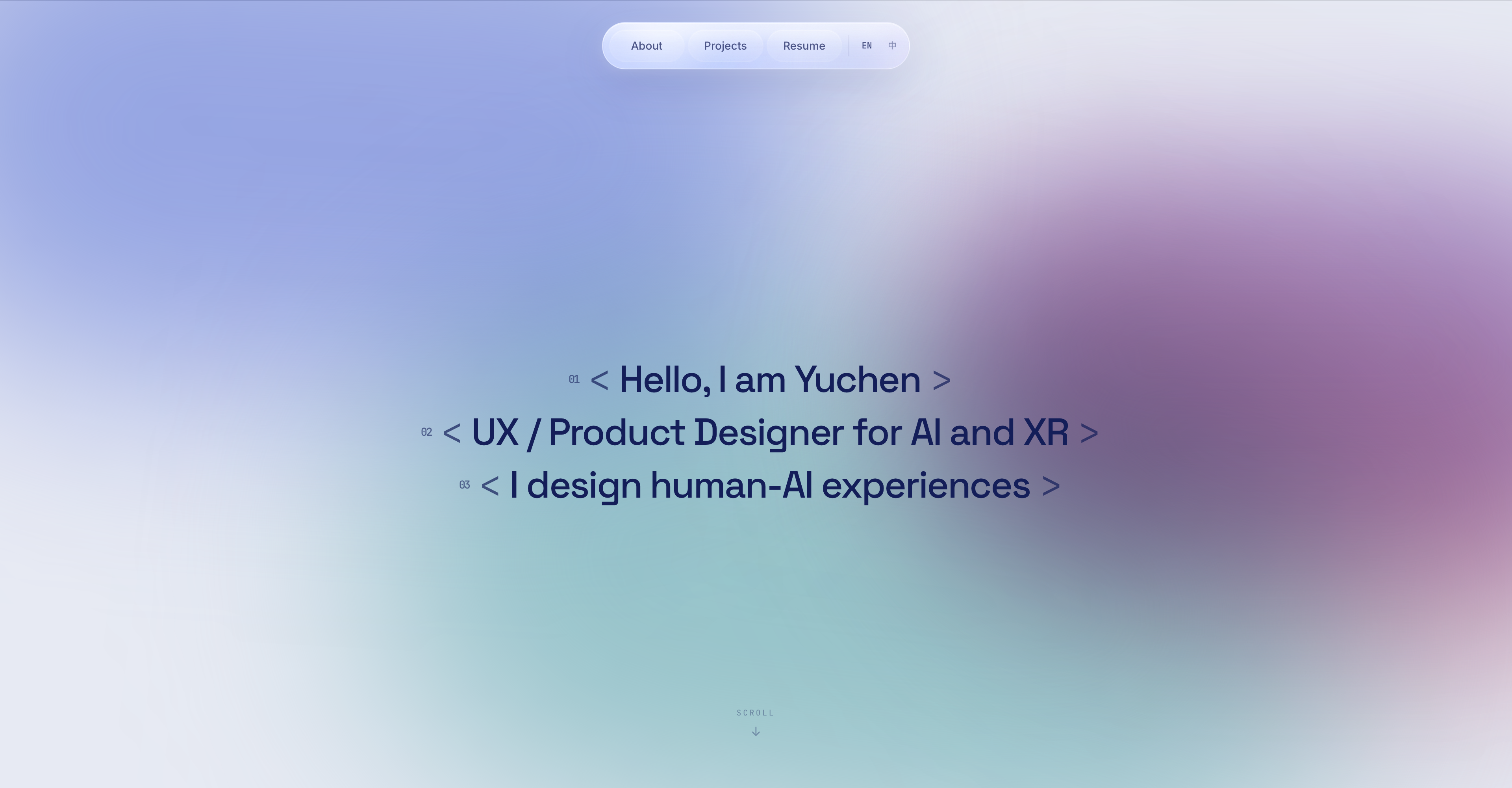 Portfolio home page screenshot