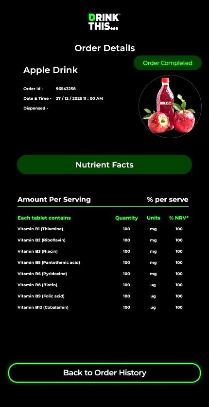 DrinkThis mobile app, screen 2