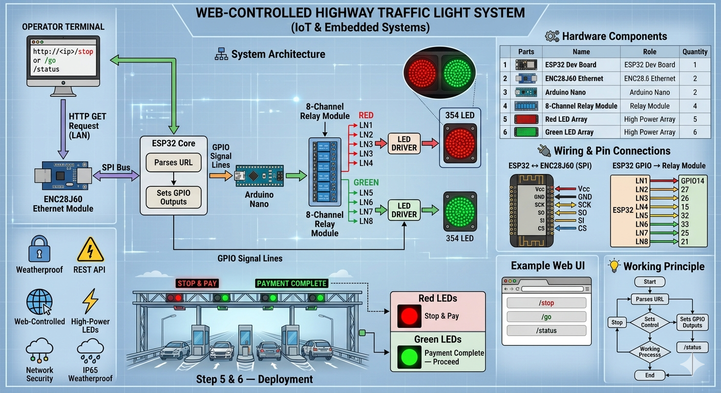 Arduino Nano Traffic Signal Controller