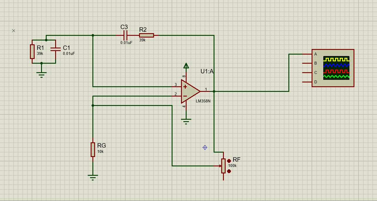 Wien Bridge Oscillator using LM358