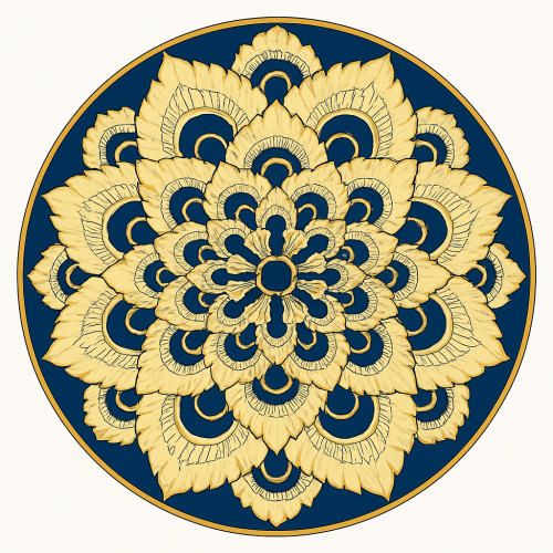 Yellow floral pattern design on Ceramic Decorative Wall Plate 7.5 inch