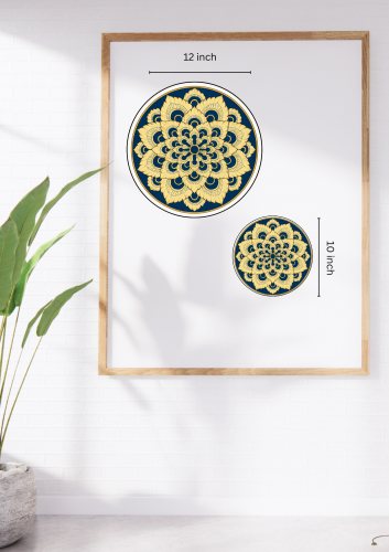 Yellow floral pattern design on Ceramic Decorative Wall Plate 9 inch