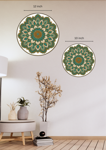 Twin Harmony mandala art on Ceramic Decorative Wall Plate 9 inch