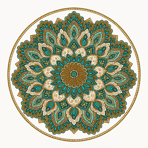 Twin Harmony mandala art on Ceramic Decorative Wall Plate 7.5 inch