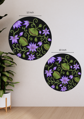 Violet Bloom flowers on Ceramic Decorative Wall Plate 9 inch