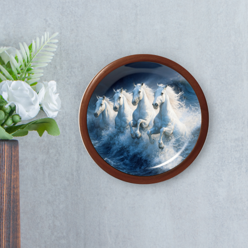 Chandra Shakti Wooden Wall Plate - Image 1