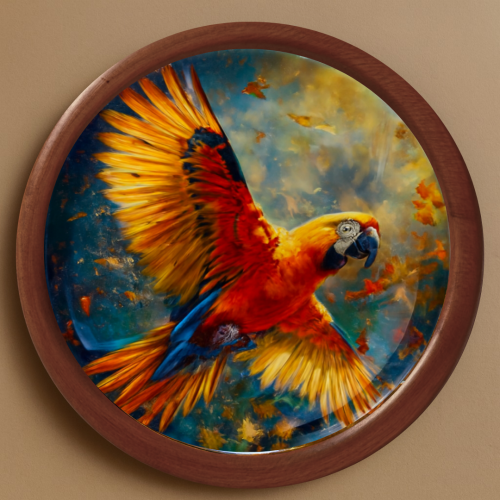 Crimson Soar Wooden Wall Plate - Image 1