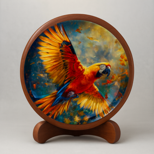 Crimson Soar Wooden Wall Plate - Image 2