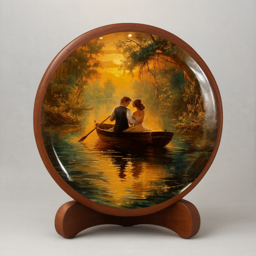 Golden Drift Wooden Wall Plate - Image 2