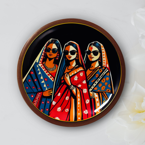 Bold Bindis Wooden Wall Plate - Image 1