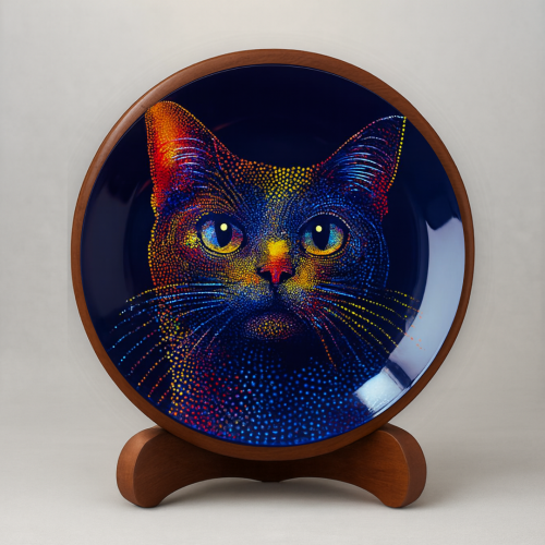 Celestial Whiskers Wooden Wall Plate - Image 2