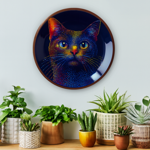 Celestial Whiskers Wooden Wall Plate - Image 3