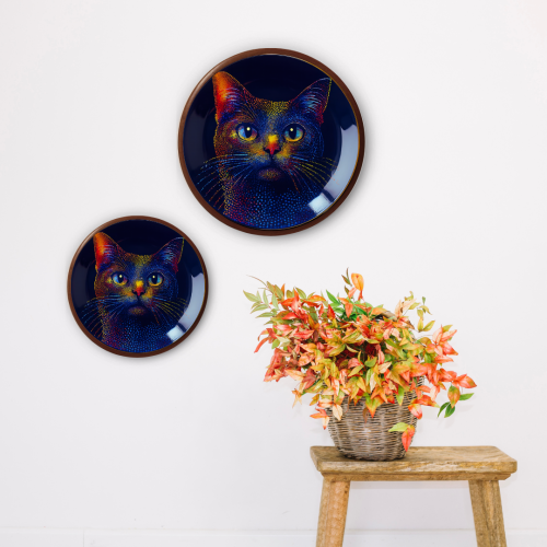 Celestial Whiskers Wooden Wall Plate - Image 4