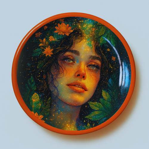 Cosmic Bloom Wooden Wall Plate - Image 1