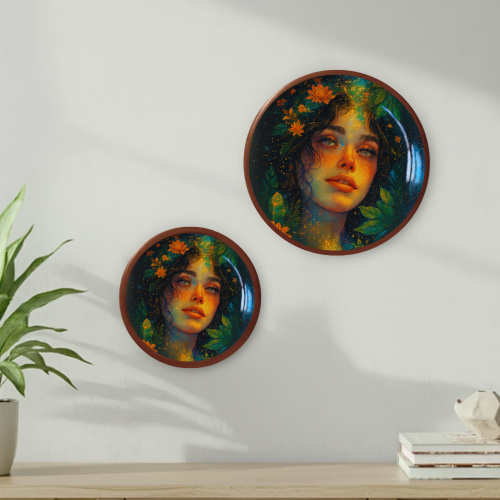 Cosmic Bloom Wooden Wall Plate - Image 3