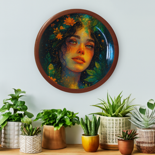 Cosmic Bloom Wooden Wall Plate - Image 4
