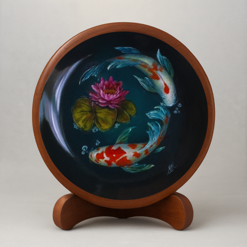 Lotus Drift Wooden Wall Plate - Image 2