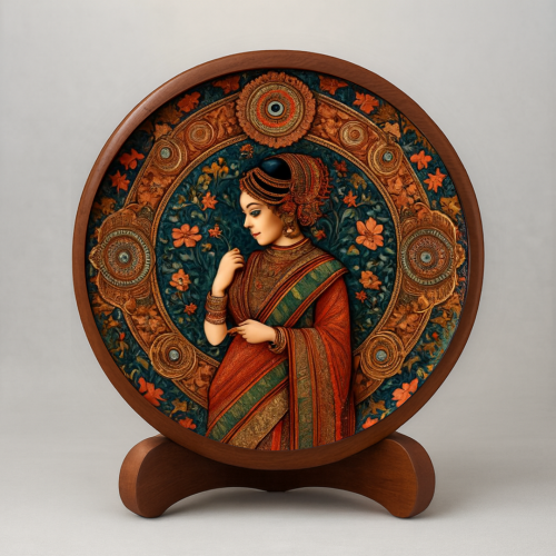 Meera’s Reverie Wooden Wall Plate - Image 2