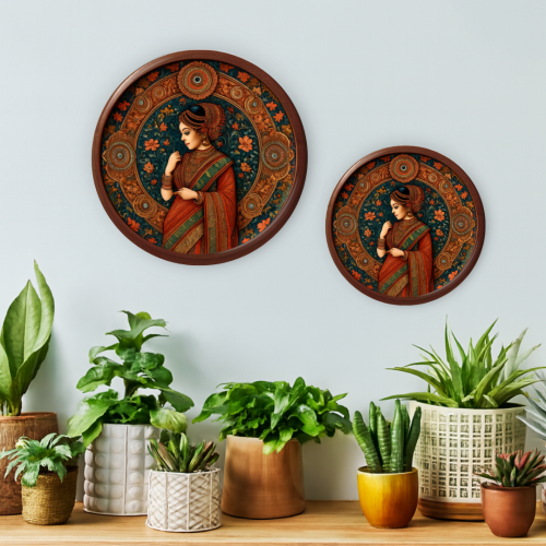 Meera’s Reverie Wooden Wall Plate - Image 3