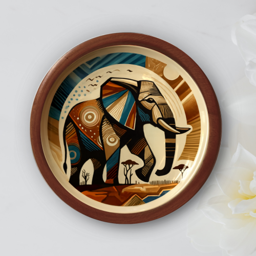 Savanna Geometry Wooden Wall Plate - Image 1
