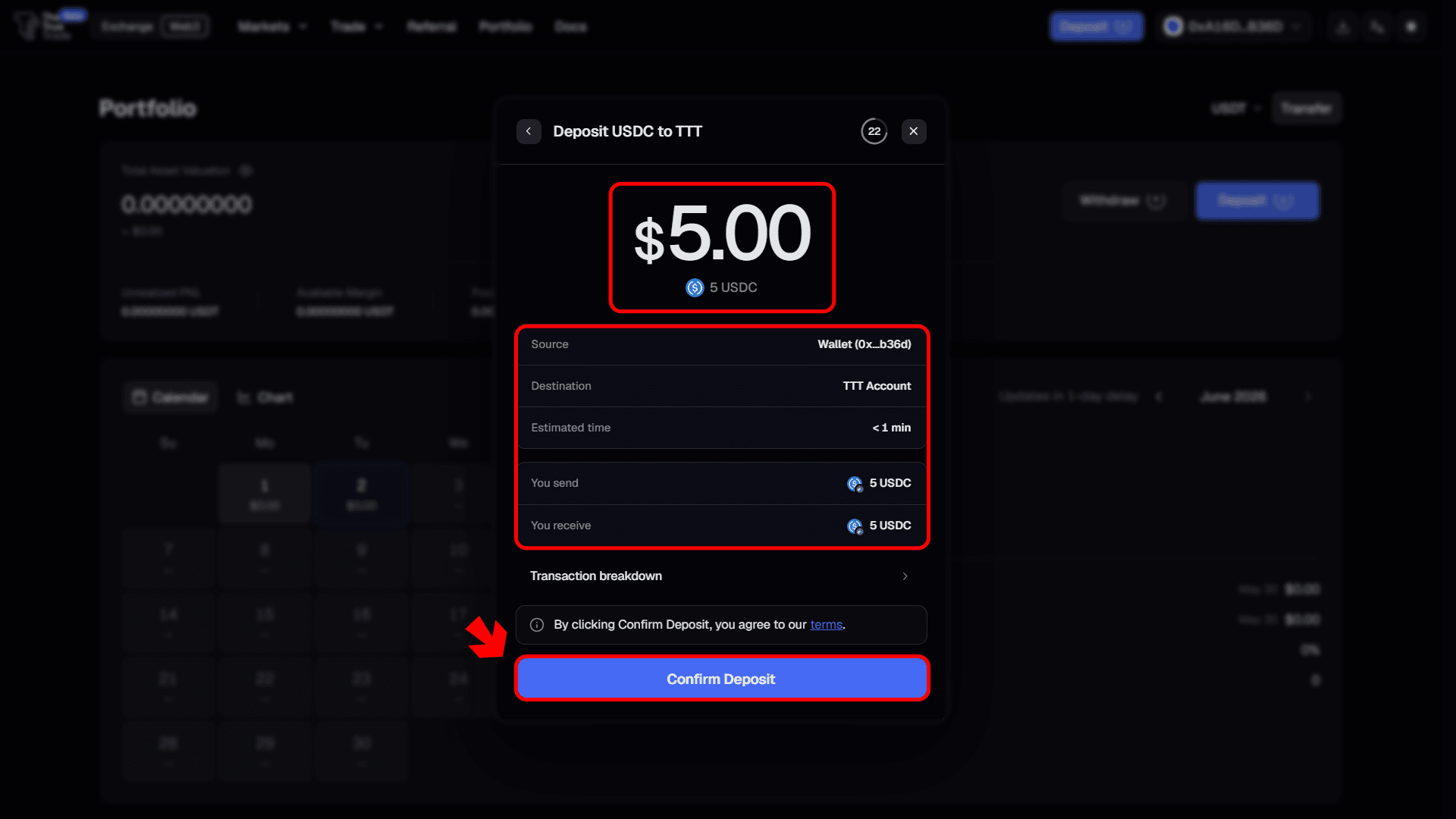 Review deposit details