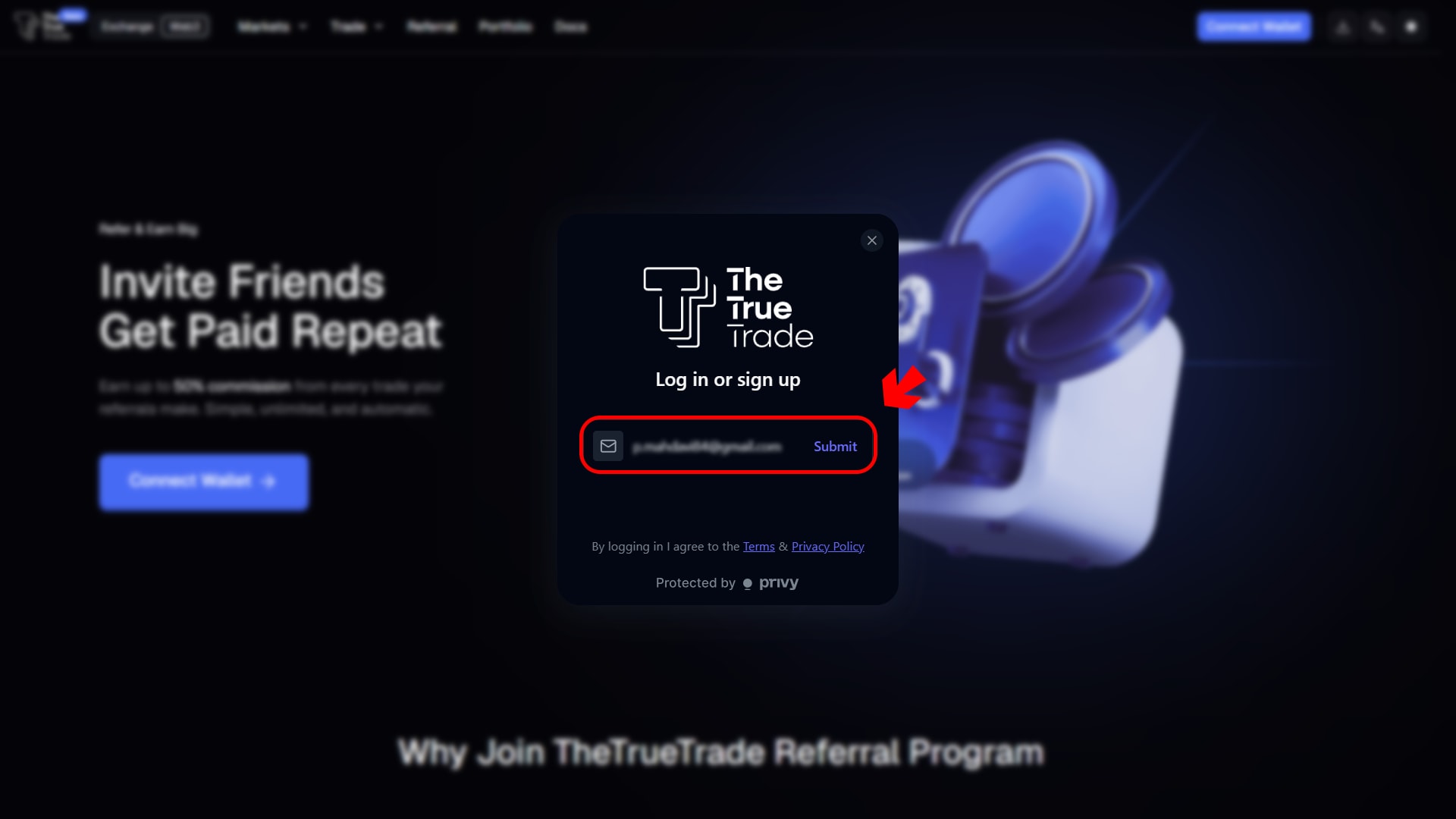 Enter registered email