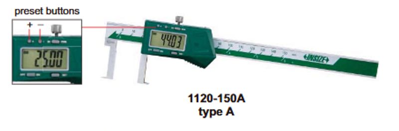Digital inside groove caliper 22-150mm INSIZE