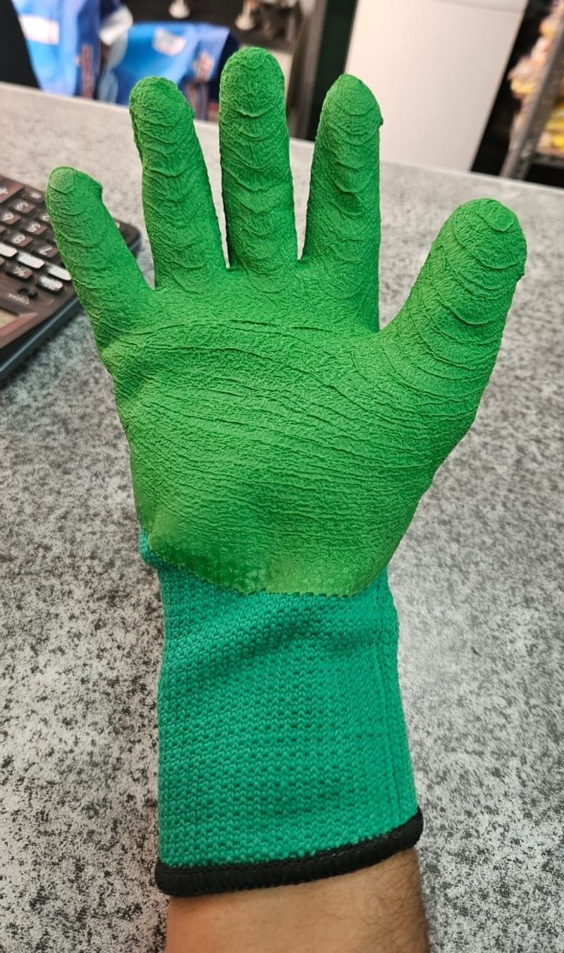 Heavy Latex Coated Hand Glove Pair
