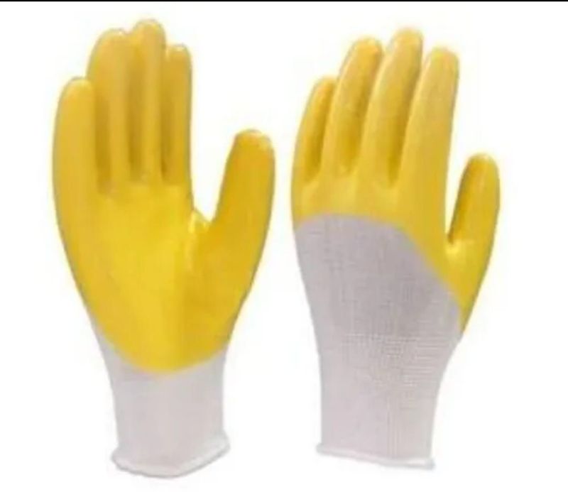 Yellow Coated Hand Glove Pair 