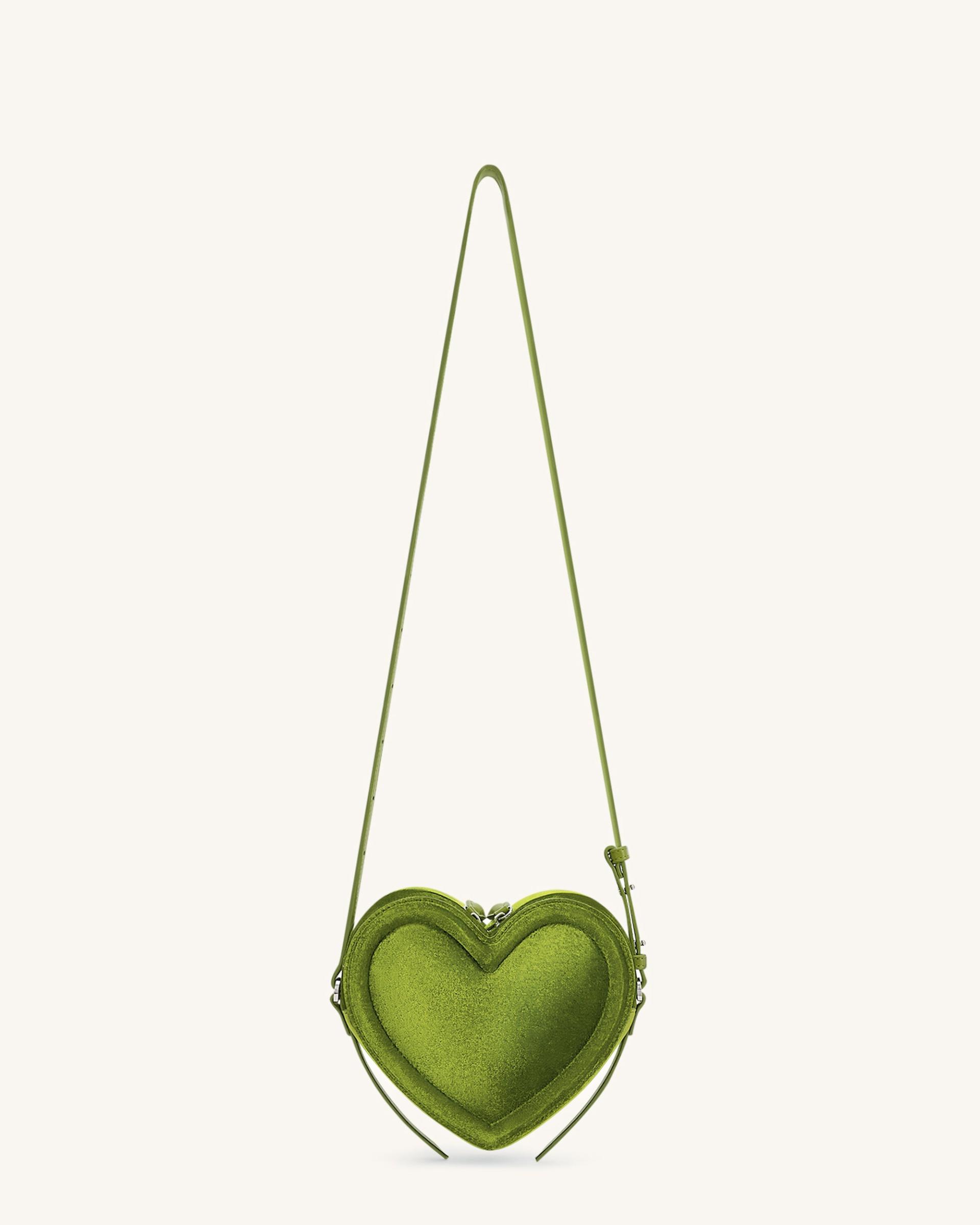Arlene Velvet Heart Shaped Bag - Green 3