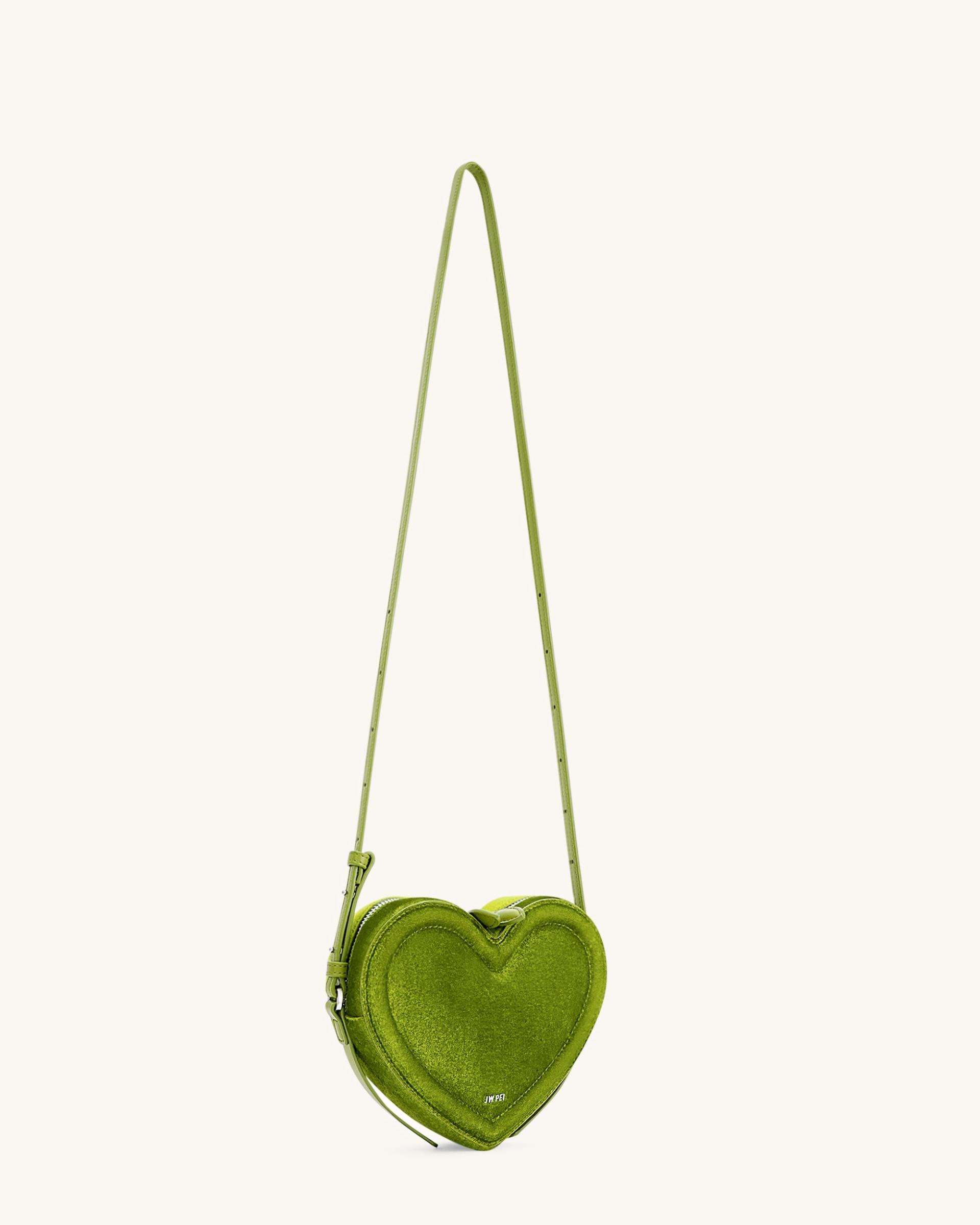 Arlene Velvet Heart Shaped Bag - Green 2