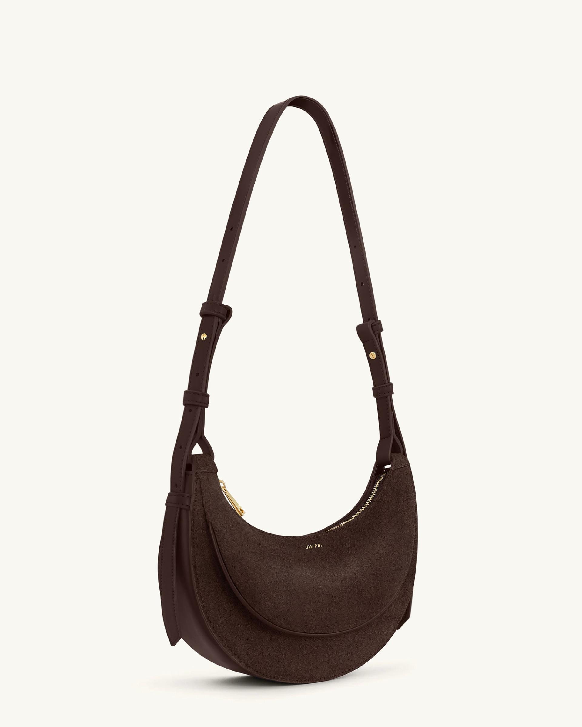 Sharon Faux Suede Crossbody Bag - Coffee Brown 2