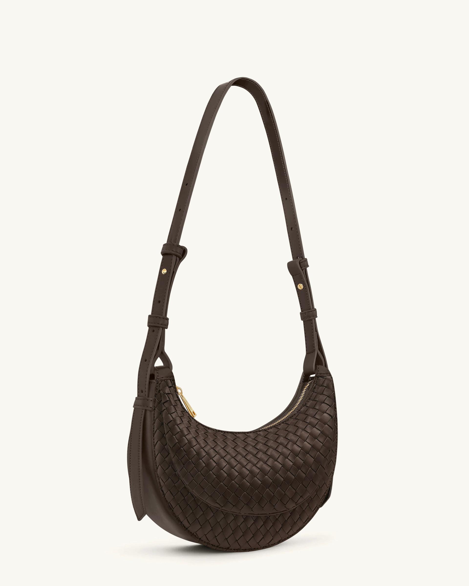 Sharon Woven Crossbody Bag - Coffee Brown 2