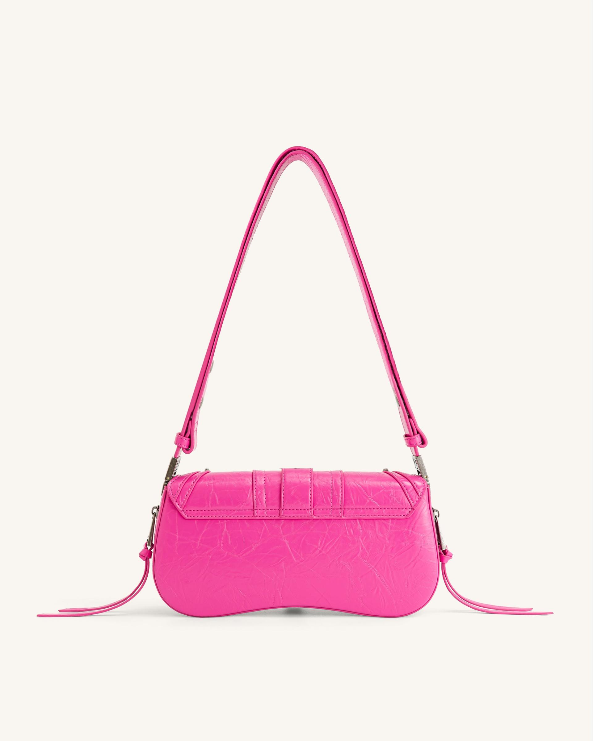 Joy Crushed Shoulder Bag - Bright Pink 3