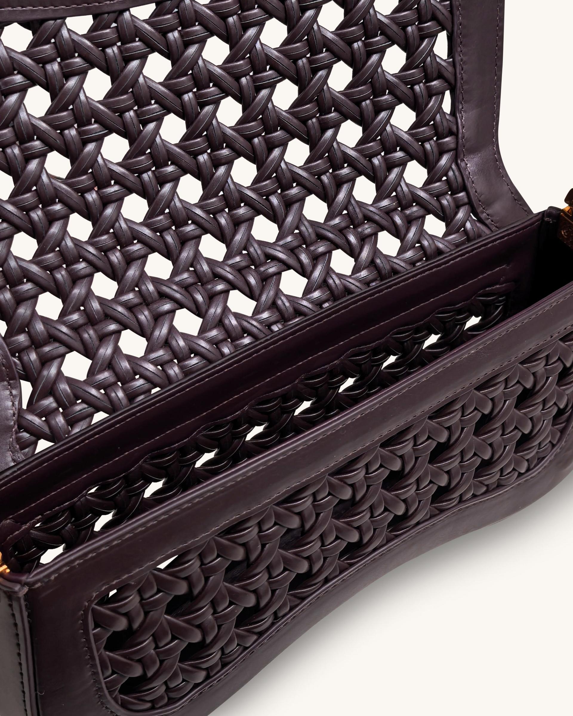 Joy Woven Shoulder Bag - Dark Red 4