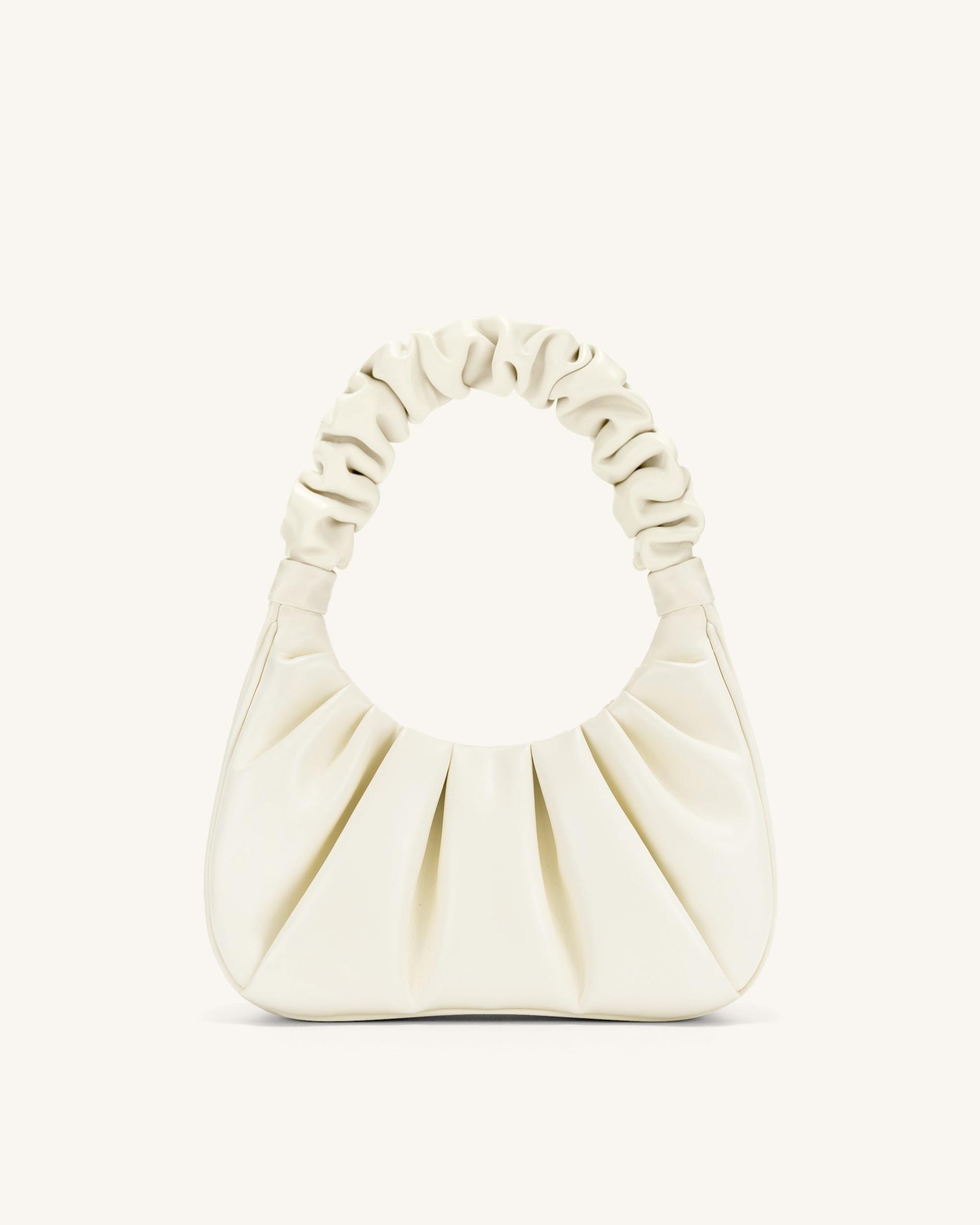 Gabbi Ruched Hobo Handbag - White 3