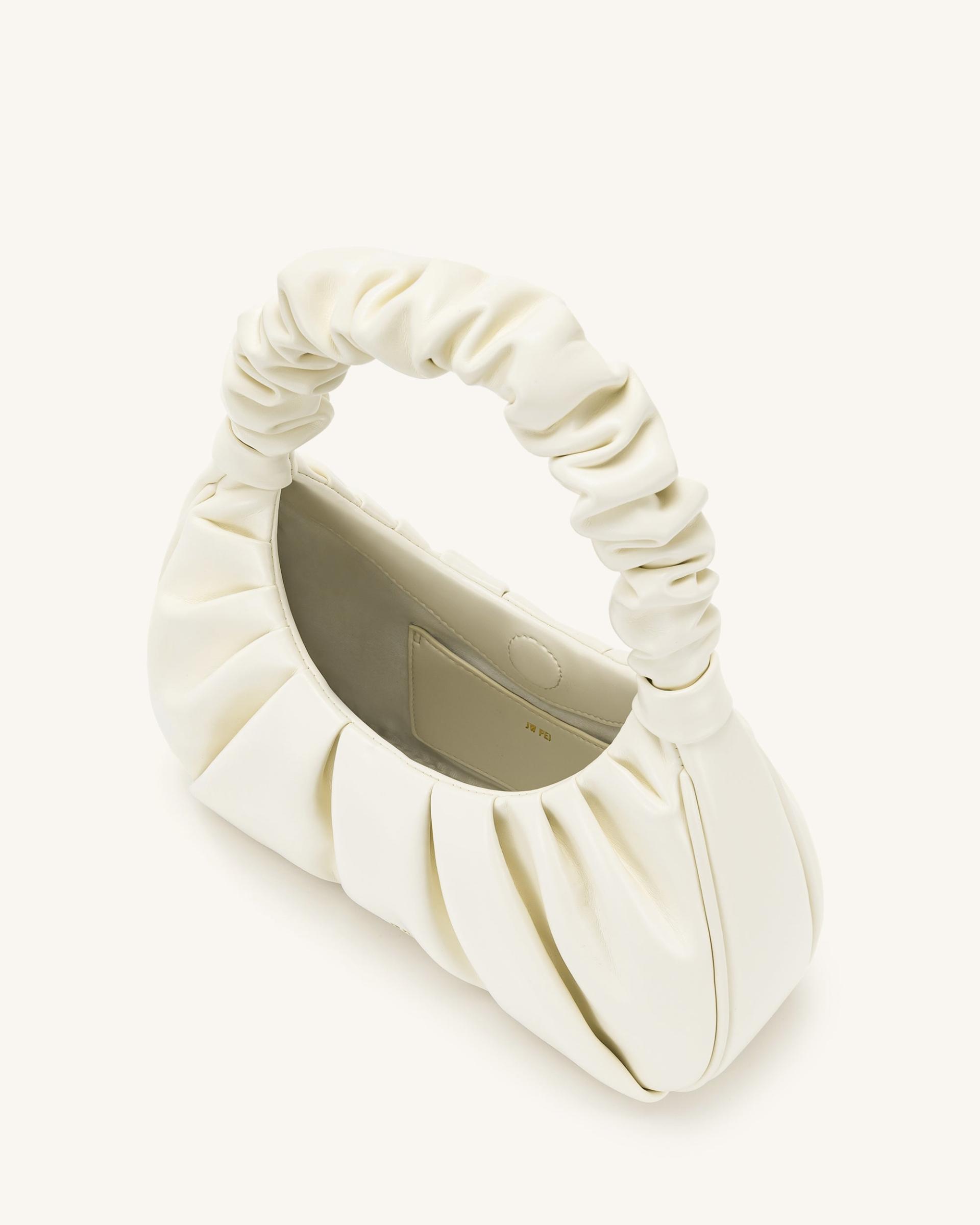 Gabbi Ruched Hobo Handbag - White 4