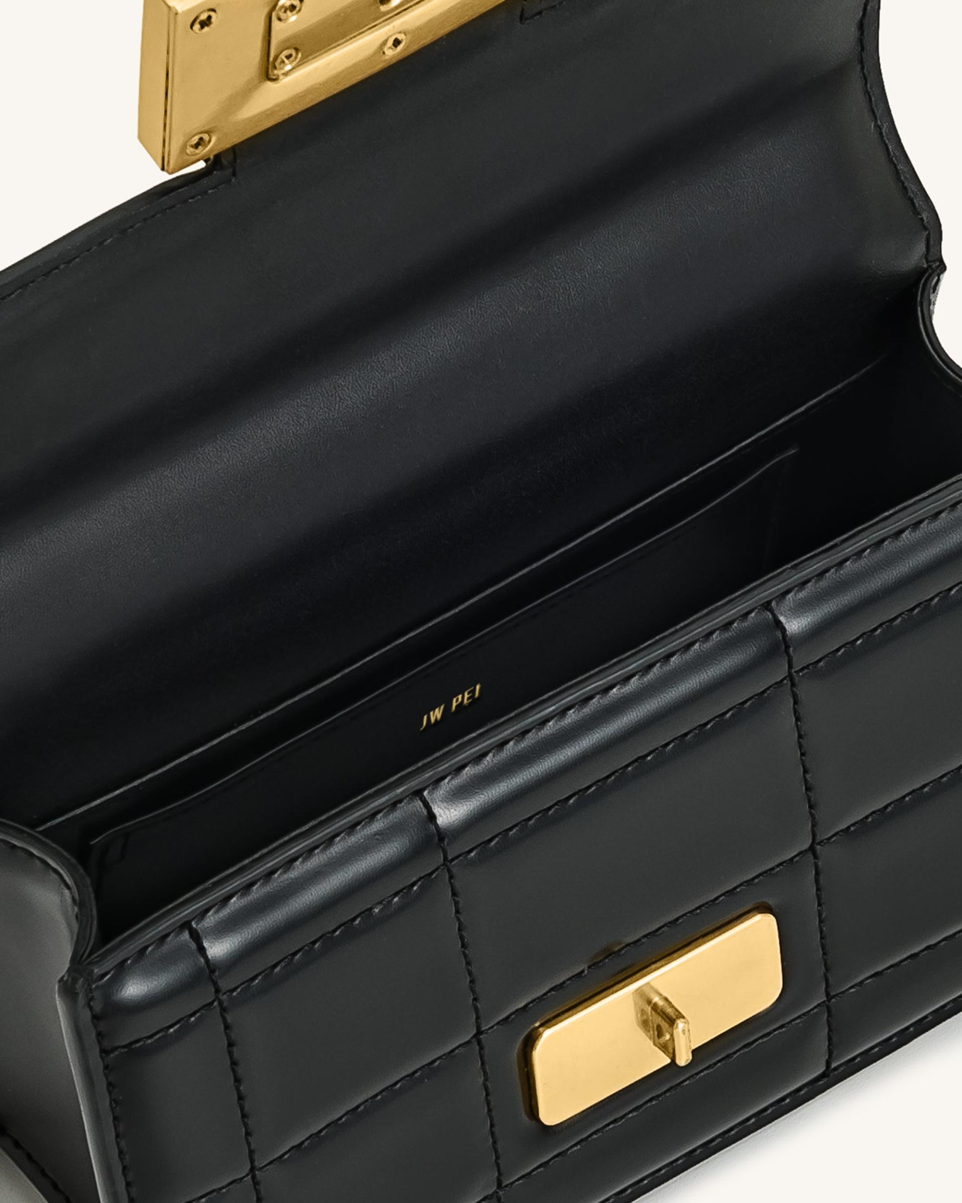 Kaia Bamboo Metal Handle Handbag - Black 4