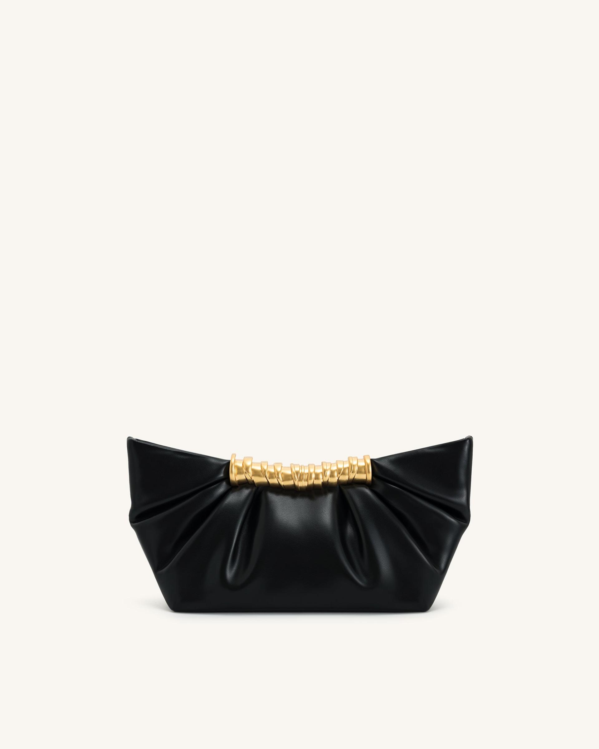 Leia Pleated Clutch - Black 3